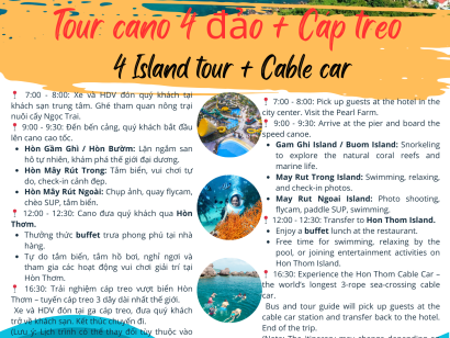Tour 4 đảo + Cáp treo