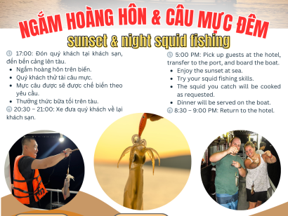 Tour câu mực + ngắm hoàng hôn